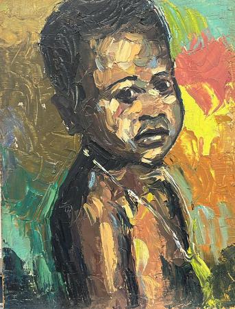 Art work by  Anonimo Figura  - oil table 